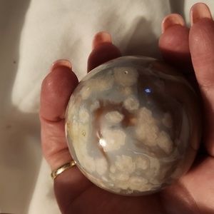 Flower agate sphere